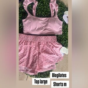 Pink High-Waist Women's Shorts Set - Blogilates